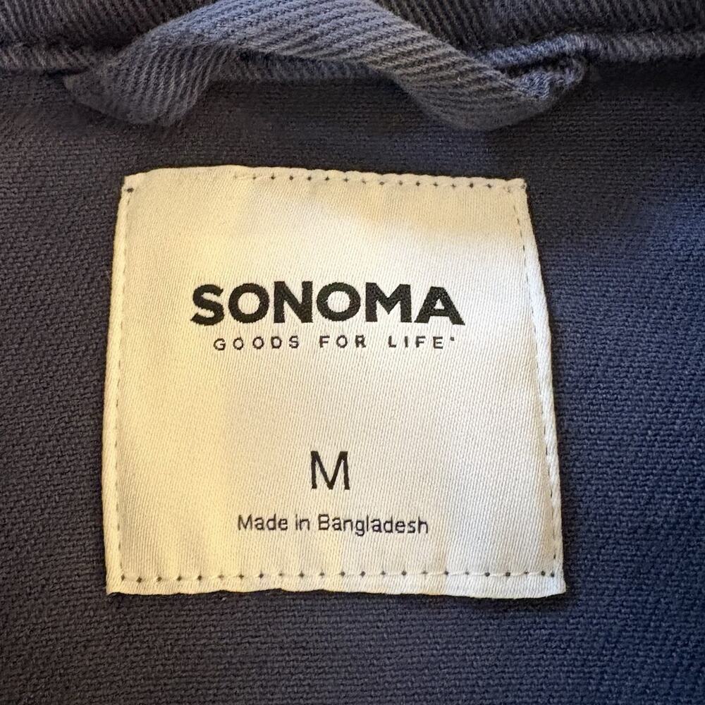 Sonoma Life+Style Women's Blue Jacket Button Front Pockets Size Medium - Picture 7 of 12